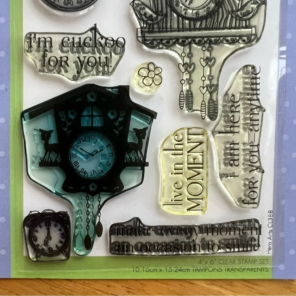 Hero Arts Cuckoo Clear Stamp Set Clocks